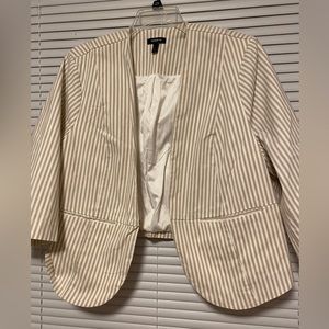Torrid - beige striped cropped blazer